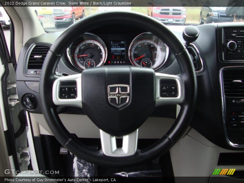 Stone White / Black/Light Graystone 2012 Dodge Grand Caravan Crew