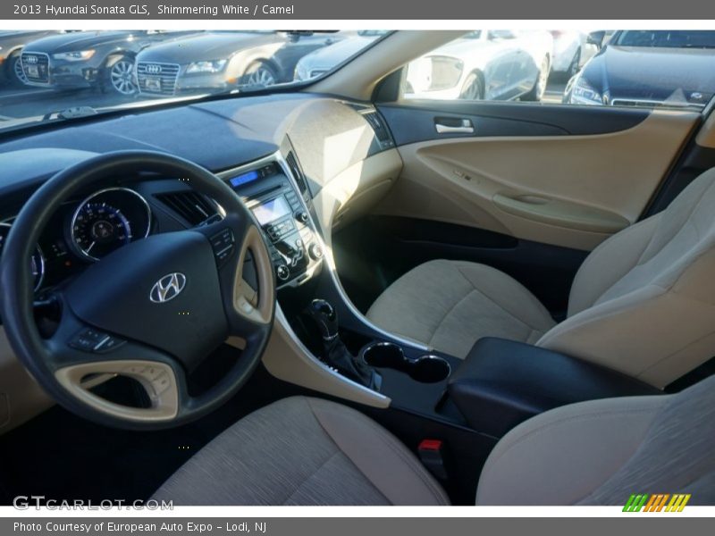Shimmering White / Camel 2013 Hyundai Sonata GLS