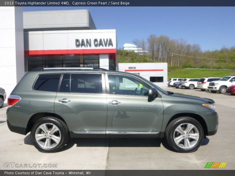 Cypress Green Pearl / Sand Beige 2013 Toyota Highlander Limited 4WD