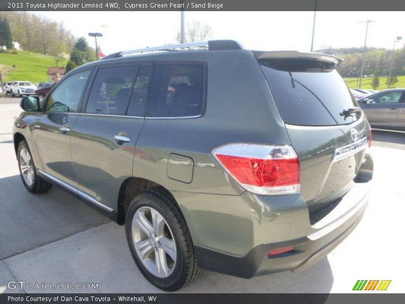 Cypress Green Pearl / Sand Beige 2013 Toyota Highlander Limited 4WD