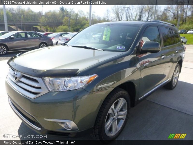 Cypress Green Pearl / Sand Beige 2013 Toyota Highlander Limited 4WD