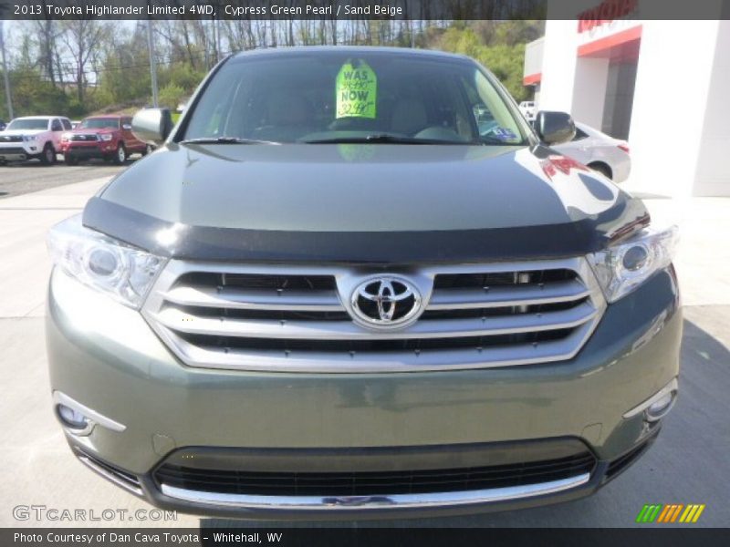 Cypress Green Pearl / Sand Beige 2013 Toyota Highlander Limited 4WD