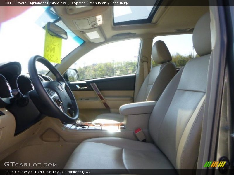 Cypress Green Pearl / Sand Beige 2013 Toyota Highlander Limited 4WD
