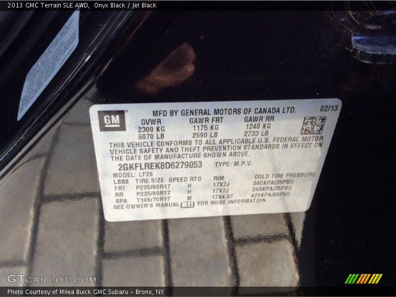 Onyx Black / Jet Black 2013 GMC Terrain SLE AWD