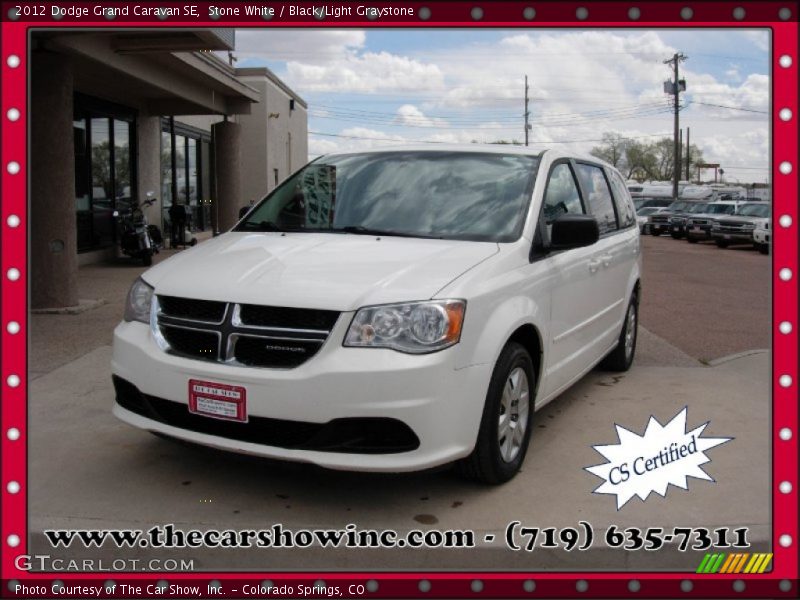 Stone White / Black/Light Graystone 2012 Dodge Grand Caravan SE