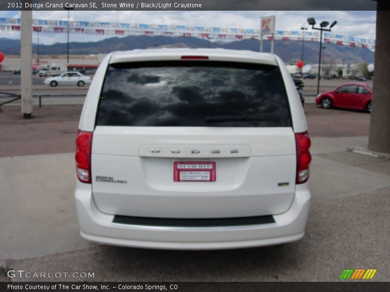 Stone White / Black/Light Graystone 2012 Dodge Grand Caravan SE