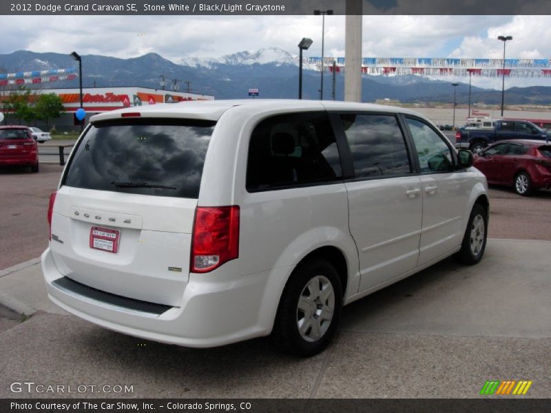 Stone White / Black/Light Graystone 2012 Dodge Grand Caravan SE