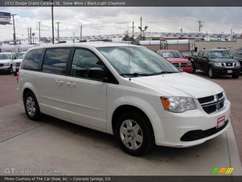 Stone White / Black/Light Graystone 2012 Dodge Grand Caravan SE