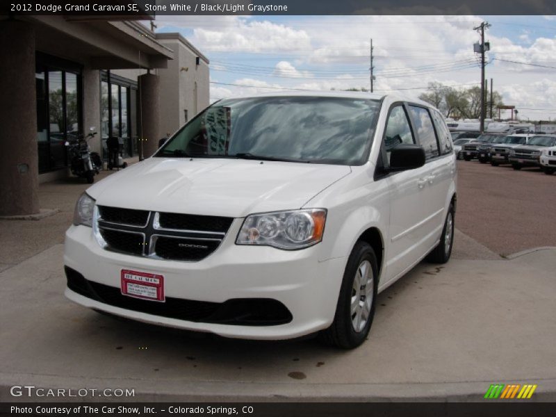 Stone White / Black/Light Graystone 2012 Dodge Grand Caravan SE
