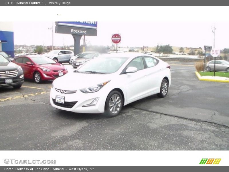 White / Beige 2016 Hyundai Elantra SE