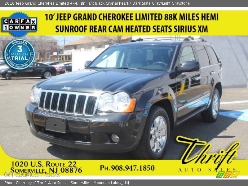 Brilliant Black Crystal Pearl / Dark Slate Gray/Light Graystone 2010 Jeep Grand Cherokee Limited 4x4