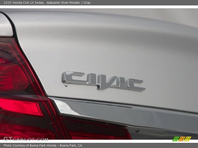 Alabaster Silver Metallic / Gray 2015 Honda Civic LX Sedan
