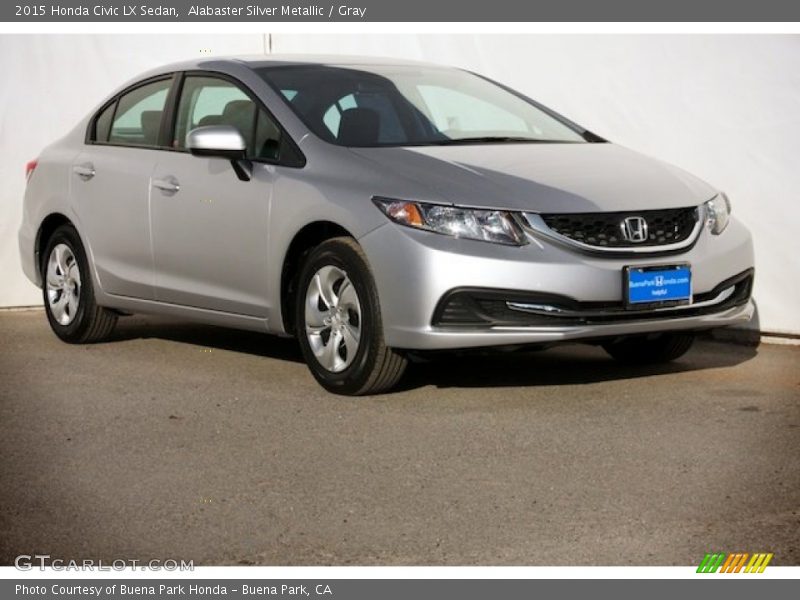 Alabaster Silver Metallic / Gray 2015 Honda Civic LX Sedan