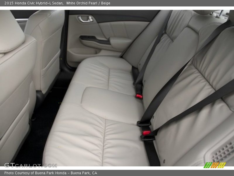 White Orchid Pearl / Beige 2015 Honda Civic Hybrid-L Sedan