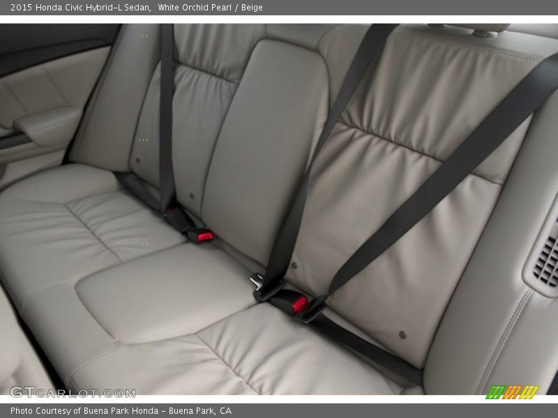 White Orchid Pearl / Beige 2015 Honda Civic Hybrid-L Sedan