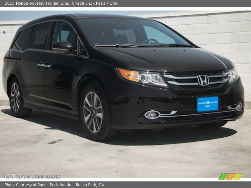 Crystal Black Pearl / Gray 2015 Honda Odyssey Touring Elite