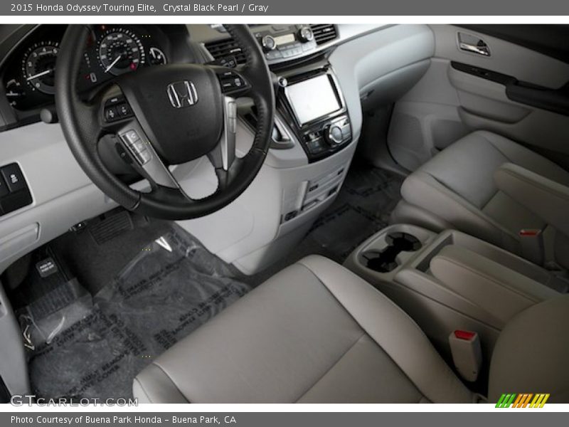 Crystal Black Pearl / Gray 2015 Honda Odyssey Touring Elite