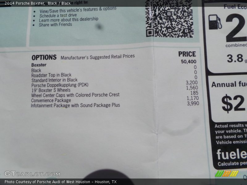 Black / Black 2014 Porsche Boxster