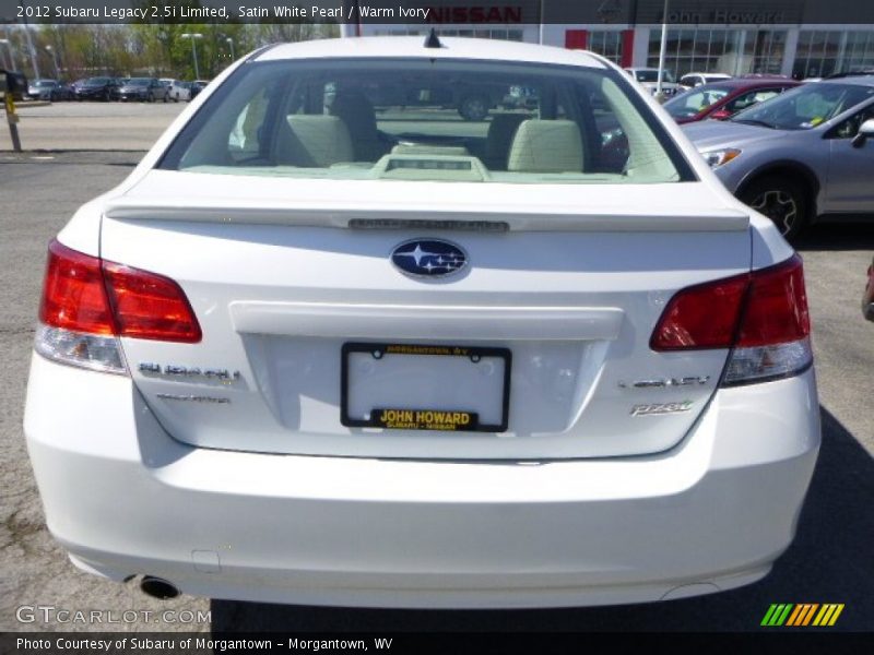 Satin White Pearl / Warm Ivory 2012 Subaru Legacy 2.5i Limited