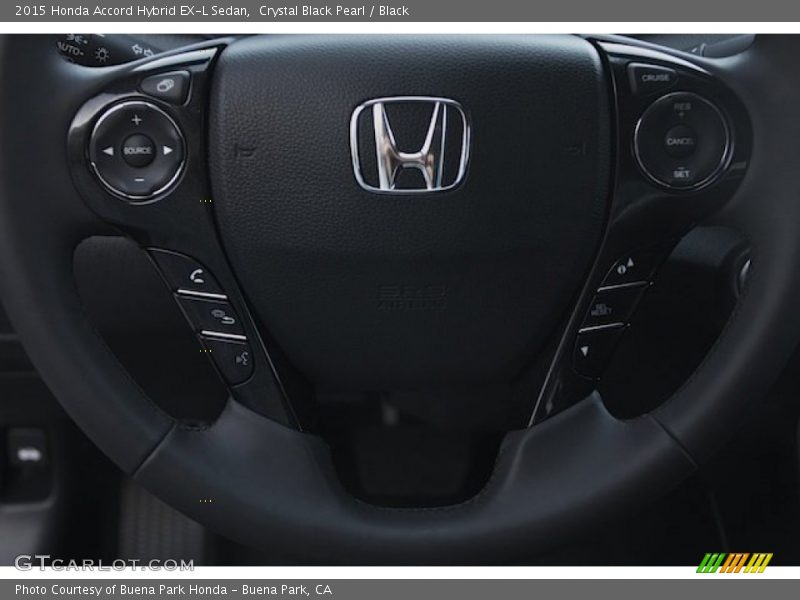 Crystal Black Pearl / Black 2015 Honda Accord Hybrid EX-L Sedan