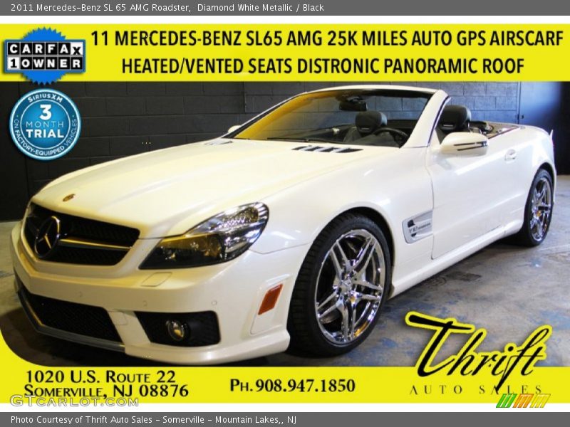 Diamond White Metallic / Black 2011 Mercedes-Benz SL 65 AMG Roadster