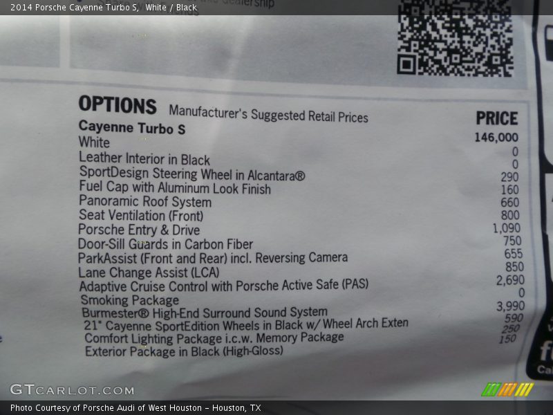 White / Black 2014 Porsche Cayenne Turbo S