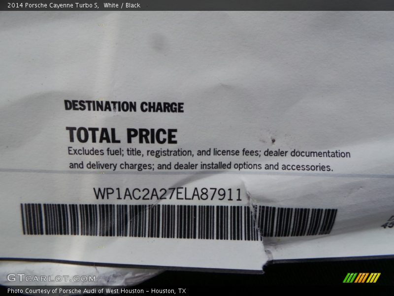 White / Black 2014 Porsche Cayenne Turbo S