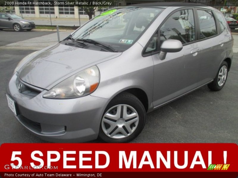 Storm Silver Metallic / Black/Grey 2008 Honda Fit Hatchback