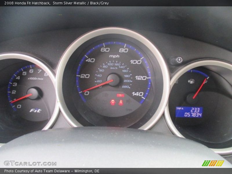 Storm Silver Metallic / Black/Grey 2008 Honda Fit Hatchback
