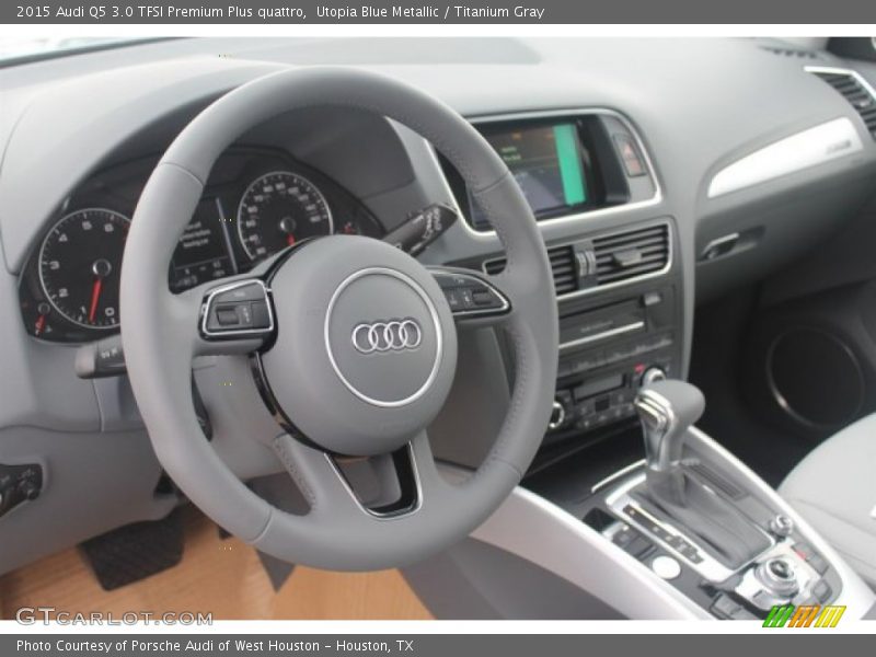 Utopia Blue Metallic / Titanium Gray 2015 Audi Q5 3.0 TFSI Premium Plus quattro