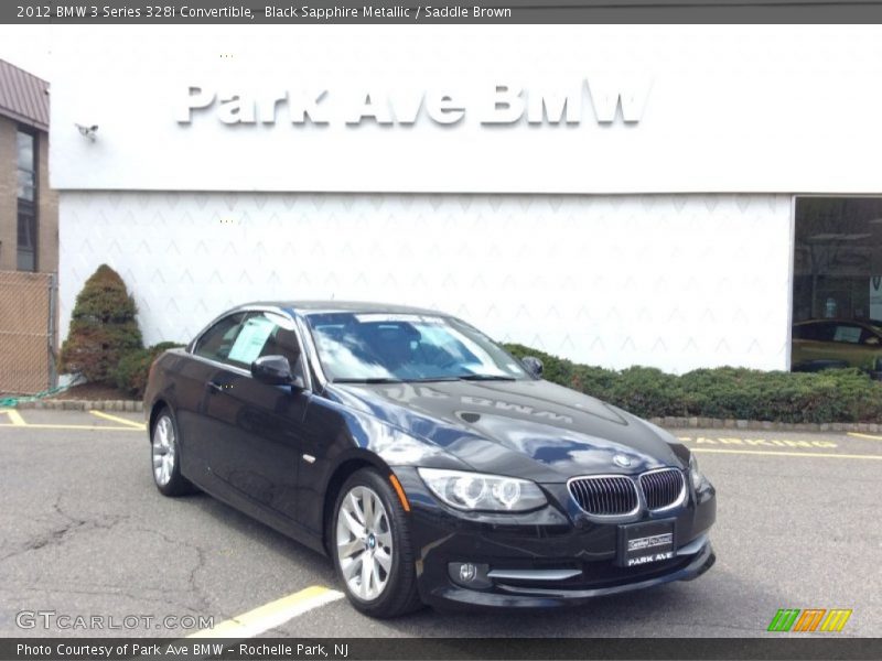 Black Sapphire Metallic / Saddle Brown 2012 BMW 3 Series 328i Convertible