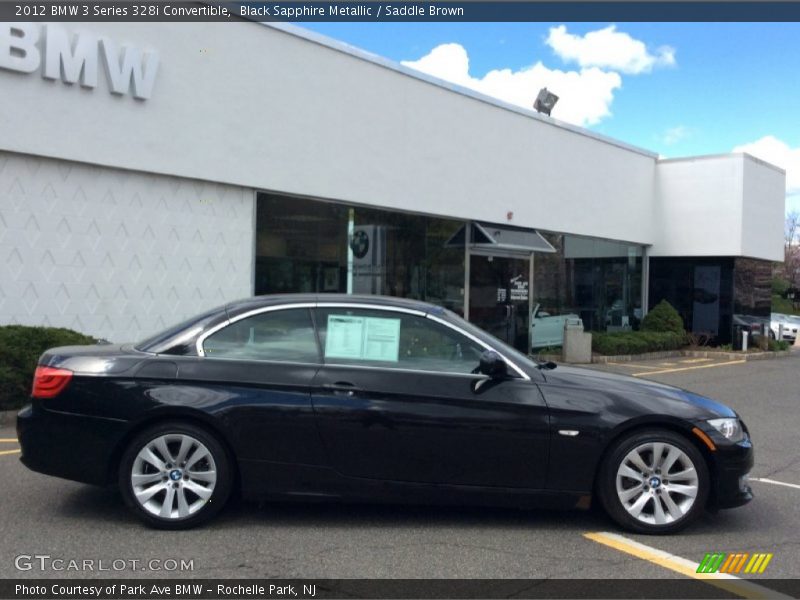 Black Sapphire Metallic / Saddle Brown 2012 BMW 3 Series 328i Convertible