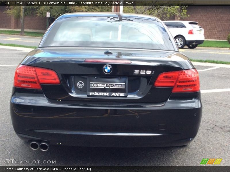 Black Sapphire Metallic / Saddle Brown 2012 BMW 3 Series 328i Convertible