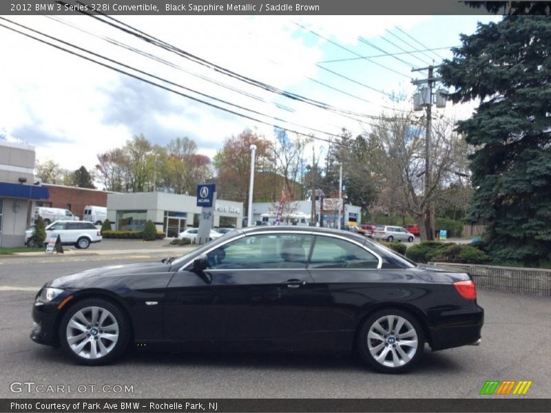 Black Sapphire Metallic / Saddle Brown 2012 BMW 3 Series 328i Convertible