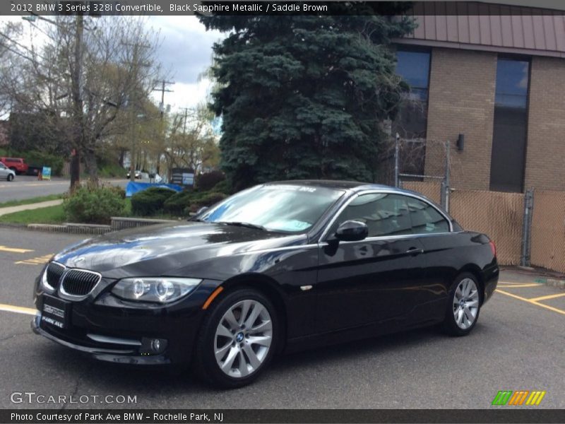 Black Sapphire Metallic / Saddle Brown 2012 BMW 3 Series 328i Convertible