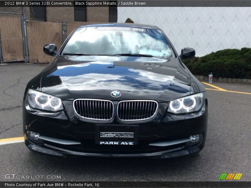 Black Sapphire Metallic / Saddle Brown 2012 BMW 3 Series 328i Convertible