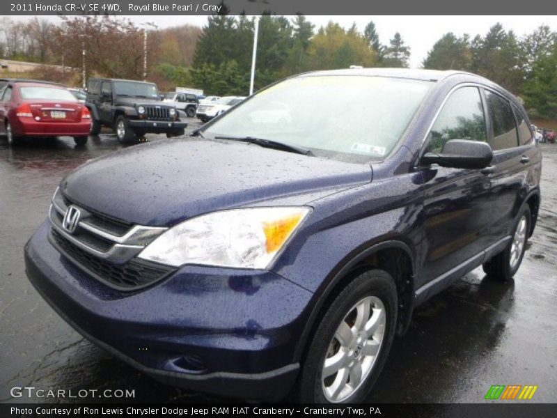 Royal Blue Pearl / Gray 2011 Honda CR-V SE 4WD