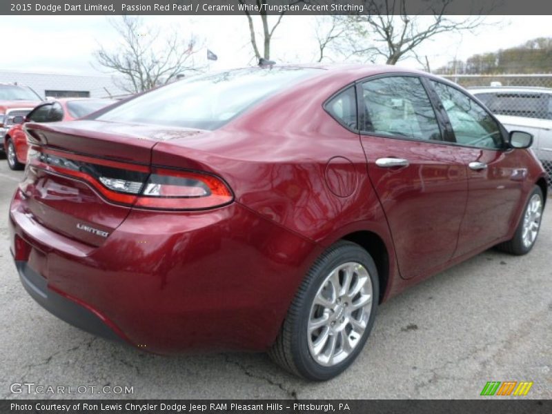 Passion Red Pearl / Ceramic White/Tungsten Accent Stitching 2015 Dodge Dart Limited