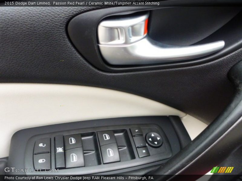 Passion Red Pearl / Ceramic White/Tungsten Accent Stitching 2015 Dodge Dart Limited