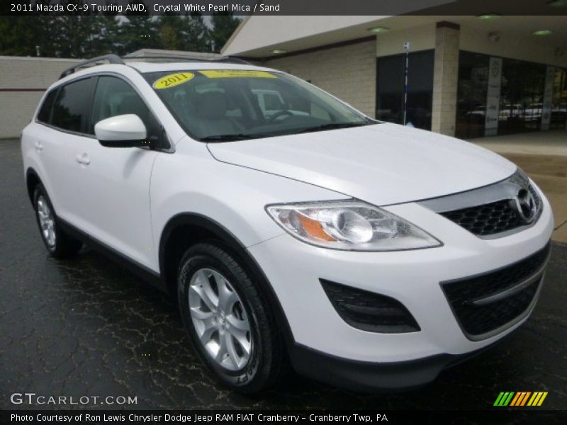 Crystal White Pearl Mica / Sand 2011 Mazda CX-9 Touring AWD