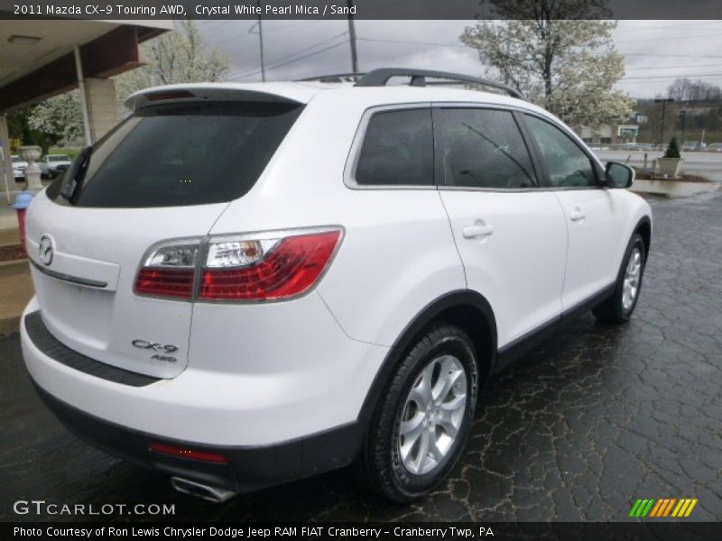 Crystal White Pearl Mica / Sand 2011 Mazda CX-9 Touring AWD