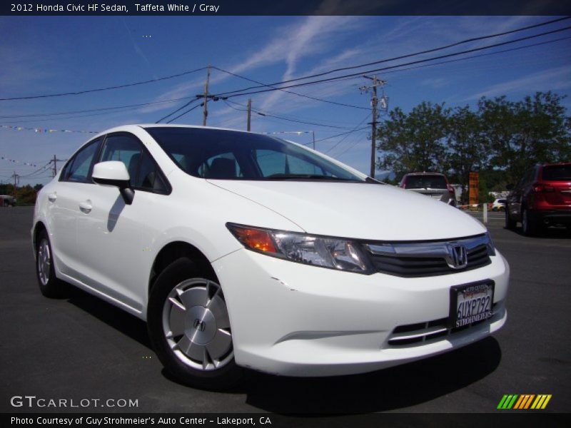 Taffeta White / Gray 2012 Honda Civic HF Sedan