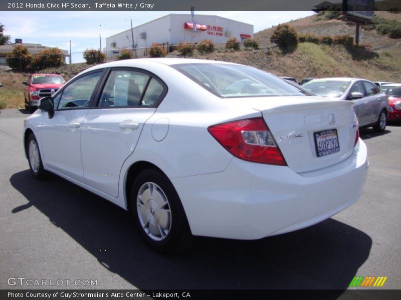 Taffeta White / Gray 2012 Honda Civic HF Sedan