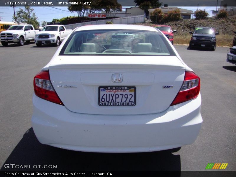 Taffeta White / Gray 2012 Honda Civic HF Sedan