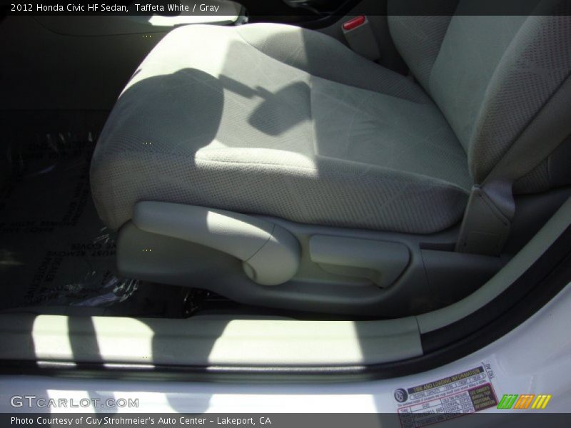 Taffeta White / Gray 2012 Honda Civic HF Sedan