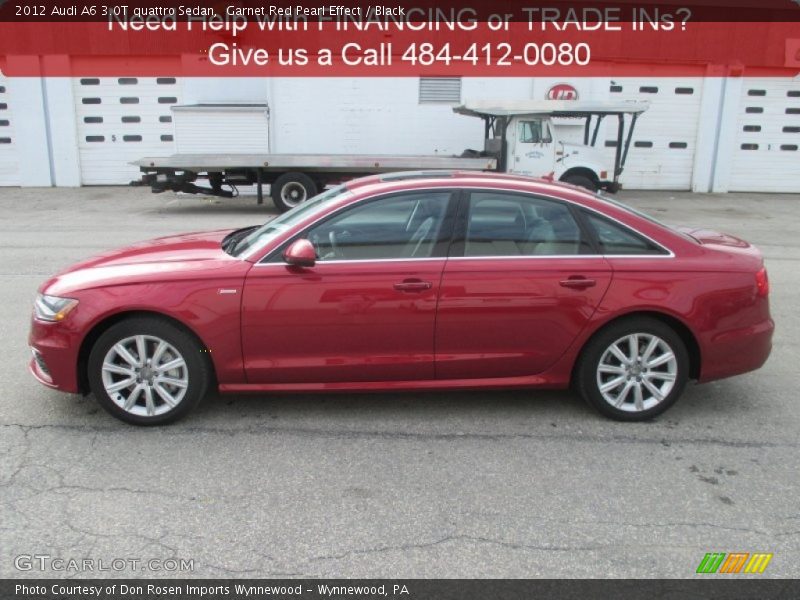 Garnet Red Pearl Effect / Black 2012 Audi A6 3.0T quattro Sedan