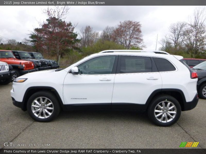 Bright White / Indigo Blue/Brown 2015 Jeep Cherokee Limited 4x4