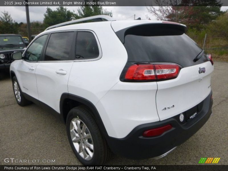 Bright White / Indigo Blue/Brown 2015 Jeep Cherokee Limited 4x4