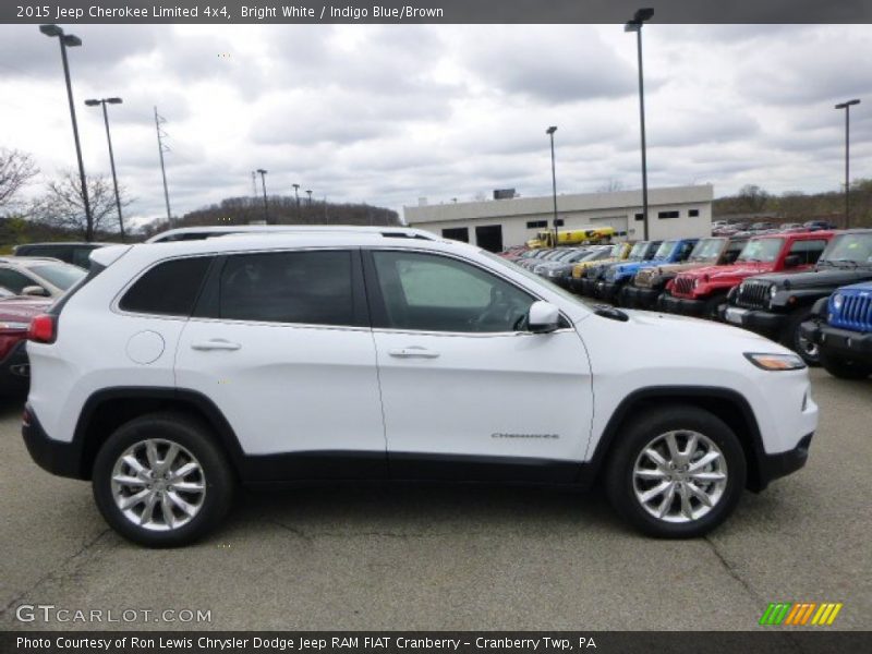 Bright White / Indigo Blue/Brown 2015 Jeep Cherokee Limited 4x4