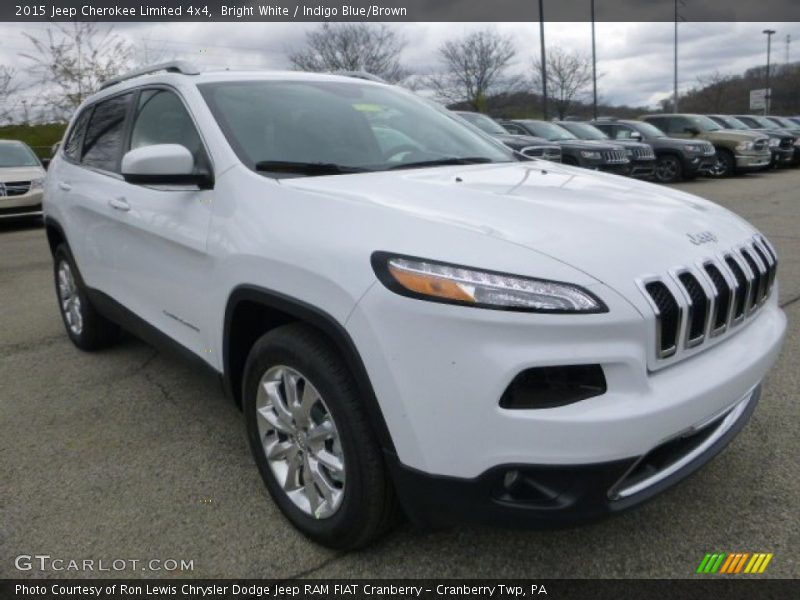 Bright White / Indigo Blue/Brown 2015 Jeep Cherokee Limited 4x4